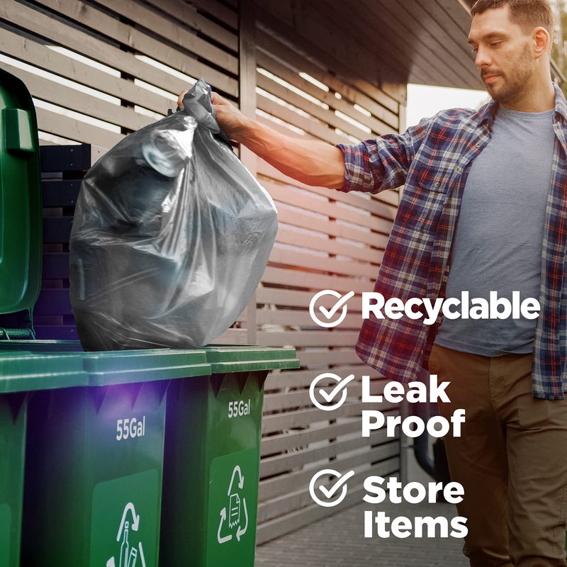ToughBag 55-60 Gallon Contractor Trash Bags, 2.5 Mil Heavy Duty Clear (50 Count) â€“ Made in USA - Image 4